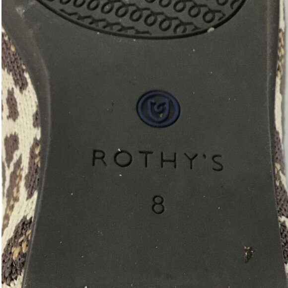 Rothy's Loafer Flats Beige Brown Mocha Spot Leopard Slip-On Shoes - Picture 6 of 7